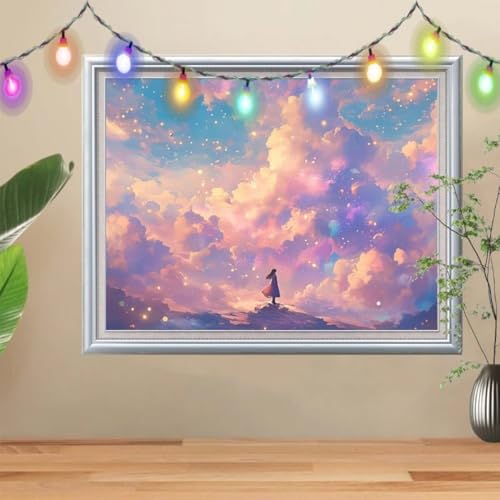 5D DIY Diamond Painting Kinder Mädchen,Diamant Painting Bilder 60x80cm,Mosaikherstellung Nach Zahlen Cross Stitch Malerei Set,Sternenhimmel Daiments Painting Erwachsene für Haus Dekoration 57H-3195 von Reluehu