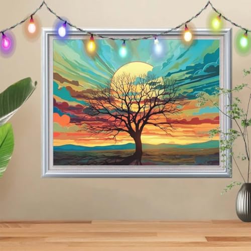 5D DIY Diamond Painting Kinder Sonnenuntergang,Diamant Painting Bilder 70x90cm,Mosaikherstellung Nach Zahlen Cross Stitch Malerei Set,Baum Daiments Painting Erwachsene für Haus Dekoration 57H-8716 5D DIY Diamond Painting Kinder Sonnenuntergang,Diamant Painting Bilder 70x90cm,Mosaikherstellung Nach Zahlen Cross Stitch Malerei Set,Baum Daiments Painting Erwachsene für Haus Dekoration 57H-8716 von Reluehu