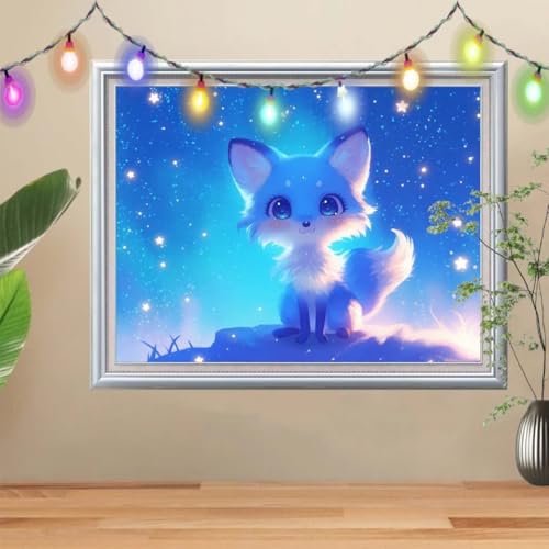 5D DIY Diamond Painting Kinder Sternenhimmel,Diamant Painting Bilder (70x90cm),Mosaikherstellung Nach Zahlen Cross Stitch Malerei Set,Fuchs Daiments Painting Erwachsene für Haus Dekoration 57H-9076 von Reluehu