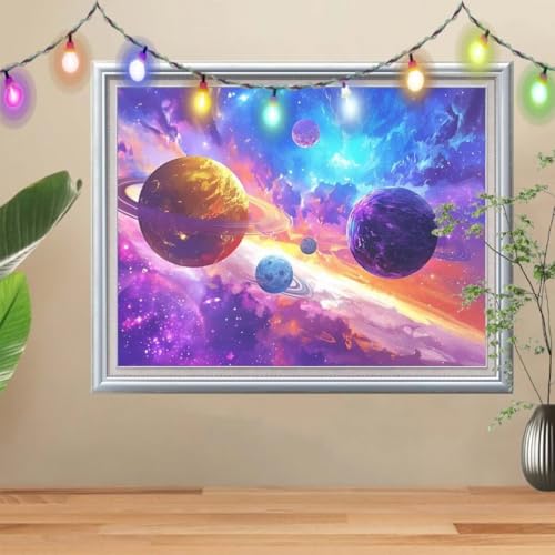 5D DIY Diamond Painting Kinder Sternenhimmel,Diamant Painting Bilder 40x50cm,Mosaikherstellung Nach Zahlen Cross Stitch Malerei Set,Saturn Daiments Painting Erwachsene für Haus Dekoration 57H-9153 5D DIY Diamond Painting Kinder Sternenhimmel,Diamant Painting Bilder 40x50cm,Mosaikherstellung Nach Zahlen Cross Stitch Malerei Set,Saturn Daiments Painting Erwachsene für Haus Dekoration 57H-9153 von Reluehu