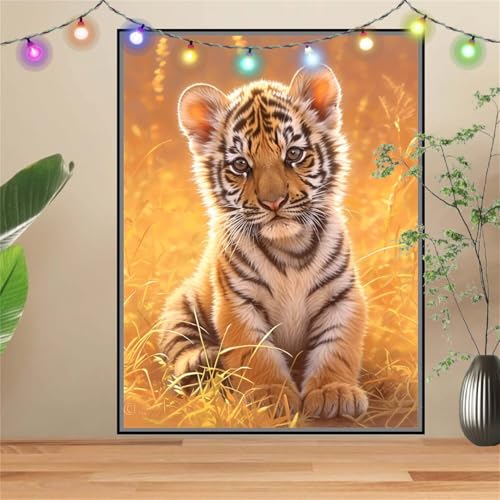 5D DIY Diamond Painting Kinder Tigerjunges,Tier,Diamant Painting Bilder 30x40cm,Mosaikherstellung Malen Nach Zahlen Cross Stitch Malerei Set,Daiments Painting Erwachsene für Haus Dekoration D8272 5D DIY Diamond Painting Kinder Tigerjunges,Tier,Diamant Painting Bilder 30x40cm,Mosaikherstellung Malen Nach Zahlen Cross Stitch Malerei Set,Daiments Painting Erwachsene für Haus Dekoration D8272 von Reluehu