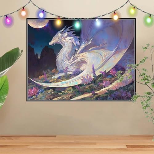 5D DIY Diamond Painting Kinder Weißer Drache,Tier,Diamant Painting Bilder 60x80cm,Mosaikherstellung Malen Nach Zahlen Cross Stitch Malerei Set,Daiments Painting Erwachsene für Haus Dekoration 4E-4955 5D DIY Diamond Painting Kinder Weißer Drache,Tier,Diamant Painting Bilder 60x80cm,Mosaikherstellung Malen Nach Zahlen Cross Stitch Malerei Set,Daiments Painting Erwachsene für Haus Dekoration 4E-4955 von Reluehu
