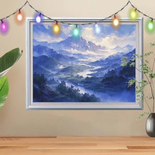5D Diamond Painting,Berg Diamant Painting Bilder,Landschaft Mosaic Making für Kinder,DIY Diamond Painting Erwachsene groß (50x70cm),Cross Stitch Diamant Painting für Gift Home Wall Decor 57H-8164 von Reluehu