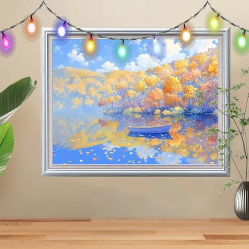 5D Diamond Painting,Boot Diamant Painting Bilder,Fluss Full Mosaic Making für Kinder,DIY Diamond Painting Erwachsene groß 30x40cm,Cross Stitch Diamant Painting Bilder für Gift Home Wall Decor 57H-8842 5D Diamond Painting,Boot Diamant Painting Bilder,Fluss Full Mosaic Making für Kinder,DIY Diamond Painting Erwachsene groß 30x40cm,Cross Stitch Diamant Painting Bilder für Gift Home Wall Decor 57H-8842 von Reluehu