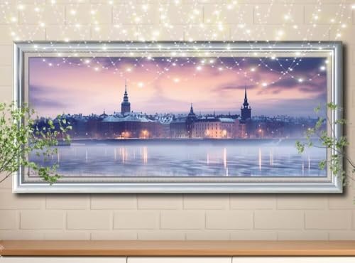 5D Diamond Painting,Diamant Painting Bilder Fluss,Berlin Full Mosaic Making für Kinder,DIY Diamond Painting Erwachsene groß (100x250cm),Cross Stitch Diamant Painting Bilder für Home Decor 8Y-10875 von Reluehu