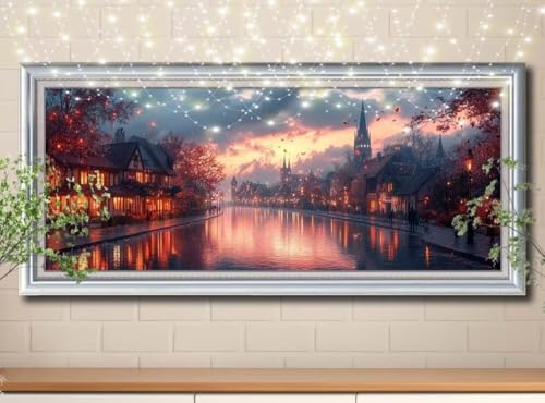 5D Diamond Painting,Diamant Painting Bilder Landschaft,Berlin Full Mosaic Making für Kinder,DIY Diamond Painting Erwachsene groß (100x200cm),Cross Stitch Diamant Painting für Home Decor 8Y-11654 von Reluehu