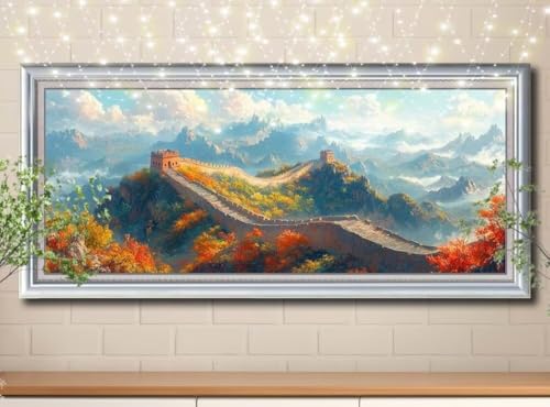 5D Diamond Painting,Diamant Painting Bilder Landschaft,Die Große Mauer Mosaic Making für Kinder,DIY Diamond Painting Erwachsene groß (30x80cm),Cross Stitch Diamant Painting für Home Decor 8Y-10323 von Reluehu