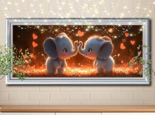 5D Diamond Painting,Diamant Painting Bilder Landschaft,Elefant Full Mosaic Making für Kinder,DIY Diamond Painting Erwachsene groß (100x250cm),Cross Stitch Diamant Painting für Home Decor 8Y-10215 von Reluehu