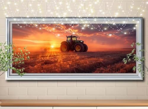 5D Diamond Painting,Diamant Painting Bilder Landschaft,Traktor Full Mosaic Making für Kinder,DIY Diamond Painting Erwachsene groß (100x200cm),Cross Stitch Diamant Painting für Home Decor 8Y-10094 von Reluehu