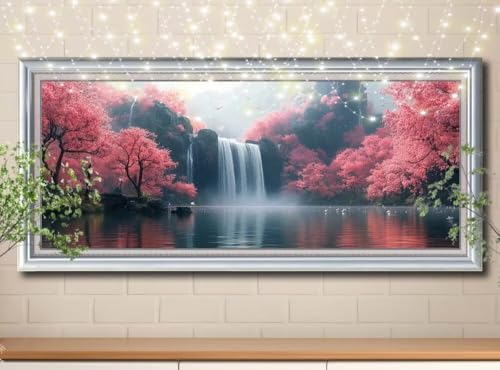 5D Diamond Painting,Diamant Painting Bilder Landschaft Wasserfall Full Mosaic Making für Kinder,DIY Diamond Painting Erwachsene groß 100x250cm,Cross Stitch Diamant Painting für Home Decor 8Y-10035 von Reluehu