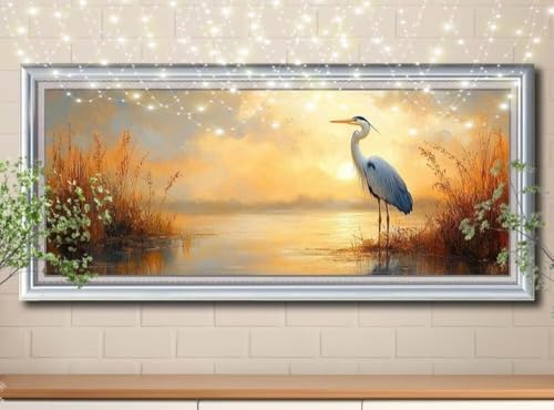 5D Diamond Painting,Diamant Painting Bilder Reiher,Landschaft Full Mosaic Making für Kinder,DIY Diamond Painting Erwachsene groß 40x80cm,Cross Stitch Diamant Painting Bilder für Home Decor 8Y-8164 5D Diamond Painting,Diamant Painting Bilder Reiher,Landschaft Full Mosaic Making für Kinder,DIY Diamond Painting Erwachsene groß 40x80cm,Cross Stitch Diamant Painting Bilder für Home Decor 8Y-8164 von Reluehu