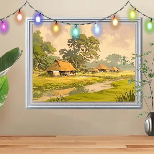 5D Diamond Painting,Dorf Diamant Painting Bilder,Bach Full Mosaic Making für Kinder,DIY Diamond Painting Erwachsene groß 60x80cm,Cross Stitch Diamant Painting Bilder für Gift Home Wall Decor 57H-8765 5D Diamond Painting,Dorf Diamant Painting Bilder,Bach Full Mosaic Making für Kinder,DIY Diamond Painting Erwachsene groß 60x80cm,Cross Stitch Diamant Painting Bilder für Gift Home Wall Decor 57H-8765 von Reluehu