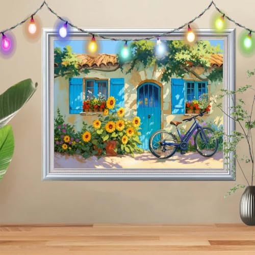 5D Diamond Painting,Fahrrad Diamant Painting Bilder,Blume Mosaic Making für Kinder,DIY Diamond Painting Erwachsene groß (30x40cm),Cross Stitch Diamant Painting für Gift Home Wall Decor 57H-9922 von Reluehu