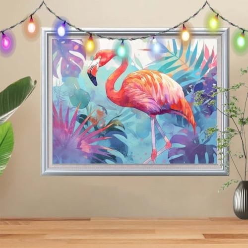 5D Diamond Painting,Flamingos Diamant Painting Bilder,Tiere Mosaic Making für Kinder,DIY Diamond Painting Erwachsene groß (80x107cm),Cross Stitch Diamant Painting für Gift Home Wall Decor 57H-2287 von Reluehu