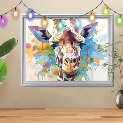5D Diamond Painting,Giraffe Diamant Painting Bilder,Tier Mosaic Making für Kinder,DIY Diamond Painting Erwachsene groß (120x160cm),Cross Stitch Diamant Painting für Gift Home Wall Decor 57H-9850 von Reluehu