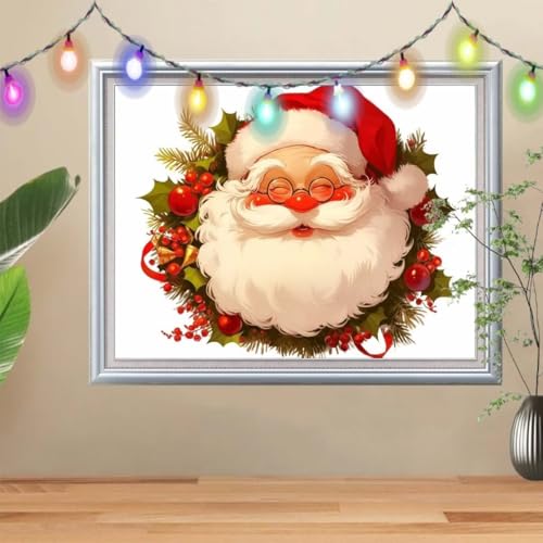 5D Diamond Painting,Kirsche Diamant Painting Bilder,Weihnachtsmann Mosaic Making für Kinder,DIY Diamond Painting Erwachsene groß (60x80cm),Cross Stitch Diamant Painting für Gift Home Decor 57H-9565 von Reluehu