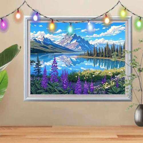 5D Diamond Painting,Lavendel Diamant Painting Bilder,Schneeberge Mosaic Making für Kinder,DIY Diamond Painting Erwachsene groß 50x70cm,Cross Stitch Diamant Painting für Gift Home Wall Decor 57H-9404 5D Diamond Painting,Lavendel Diamant Painting Bilder,Schneeberge Mosaic Making für Kinder,DIY Diamond Painting Erwachsene groß 50x70cm,Cross Stitch Diamant Painting für Gift Home Wall Decor 57H-9404 von Reluehu