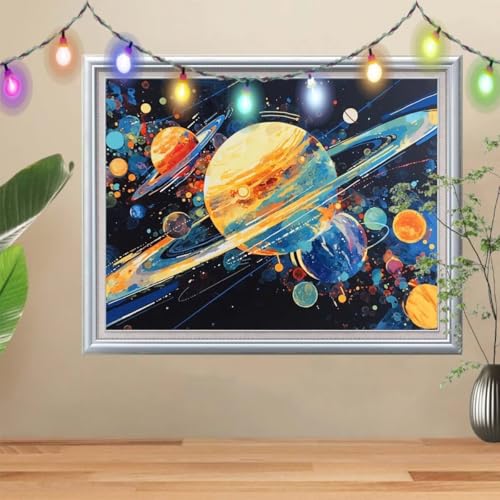 5D Diamond Painting,Planet Diamant Painting Bilder,Mars Mosaic Making für Kinder,DIY Diamond Painting Erwachsene groß (120x160cm),Cross Stitch Diamant Painting für Gift Home Wall Decor 57H-9170 von Reluehu