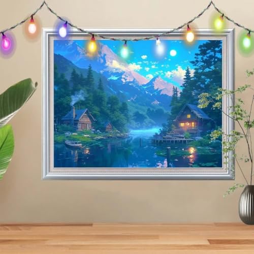5D Diamond Painting Erwachsene Boot,DIY Hütte Diamant Painting Bilder Kinder 70x90cm,Crystal Strass Stickerei Painting Diamant Malerei Kit,Diamant Crystal Arts Craft für Geschenk Wand Decor 57H-8856 5D Diamond Painting Erwachsene Boot,DIY Hütte Diamant Painting Bilder Kinder 70x90cm,Crystal Strass Stickerei Painting Diamant Malerei Kit,Diamant Crystal Arts Craft für Geschenk Wand Decor 57H-8856 von Reluehu