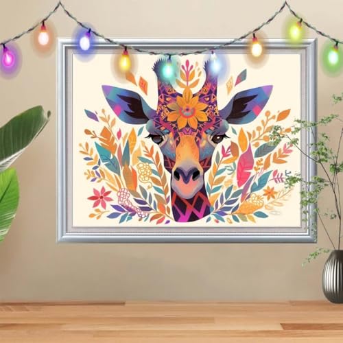 5D Diamond Painting Erwachsene Giraffe,DIY Tier Diamant Painting Bilder Kinder (100x133cm),Crystal Strass Stickerei Painting Diamant Malerei Kit,Diamant Crystal Arts Craft für Wand Decor 57H-9859 von Reluehu