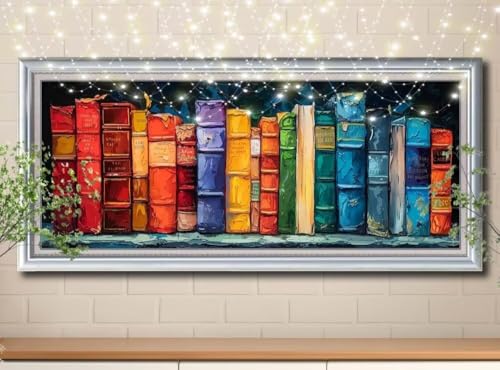 5D Diamond Painting Erwachsene Landschaft,Buch,DIY Diamant Painting Bilder Kinder 100x250cm,Crystal Strass Stickerei Diamant Malerei Kit,Diamant Crystal Arts Craft für Geschenk Wand Decor 8Y-10050 von Reluehu