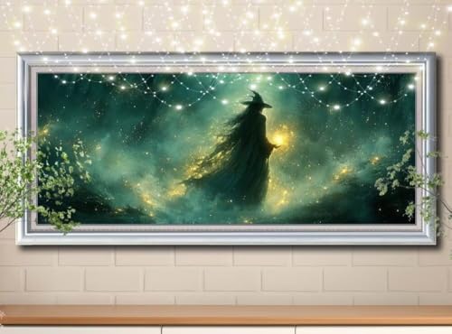 5D Diamond Painting Erwachsene Landschaft,Hexe,DIY Diamant Painting Bilder Kinder (100x250cm),Crystal Strass Stickerei Diamant Malerei Kit,Diamant Crystal Arts Craft für Geschenk Wand Decor 8Y-9990 von Reluehu