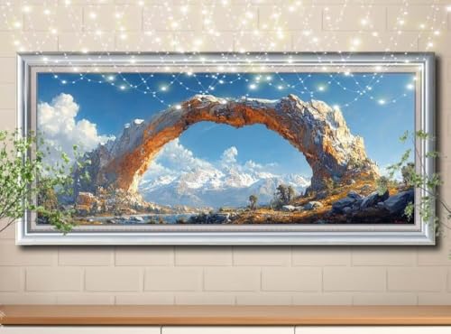 5D Diamond Painting Erwachsene Landschaft,Schneeberg,DIY Diamant Painting Bilder Kinder (100x250cm),Crystal Strass Stickerei Diamant Malerei Kit,Diamant Crystal Arts Craft für Wand Decor 8Y-10230 von Reluehu