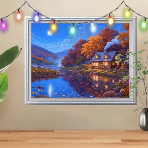 5D Diamond Painting Erwachsene Mond,DIY Hütte Diamant Painting Bilder Kinder 90x120cm,Crystal Strass Stickerei Painting Diamant Malerei Kit,Diamant Crystal Arts Craft für Geschenk Wand Decor 57H-9698 5D Diamond Painting Erwachsene Mond,DIY Hütte Diamant Painting Bilder Kinder 90x120cm,Crystal Strass Stickerei Painting Diamant Malerei Kit,Diamant Crystal Arts Craft für Geschenk Wand Decor 57H-9698 von Reluehu