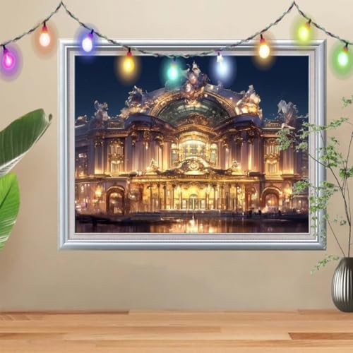 5D Diamond Painting Erwachsene Paläste,DIY Landschaften Diamant Painting Bilder Kinder 30x40cm,Crystal Strass Stickerei Painting Diamant Malerei Kit,Diamant Crystal Arts Craft für Wand Decor 57H-2252 von Reluehu