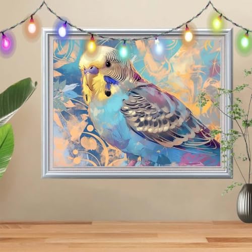 5D Diamond Painting Erwachsene Papagei,DIY Tier Diamant Painting Bilder Kinder (90x120cm),Crystal Strass Stickerei Painting Diamant Malerei Kit,Diamant Crystal Arts Craft für Wand Decor 57H-9578 von Reluehu