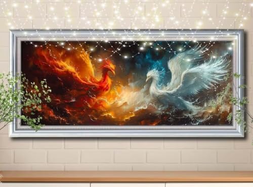 5D Diamond Painting Erwachsene Phönix,Landschaft,DIY Diamant Painting Bilder Kinder 100x250cm,Crystal Strass Stickerei Diamant Malerei Kit,Diamant Crystal Arts Craft für Geschenk Wand Decor 8Y-10470 von Reluehu