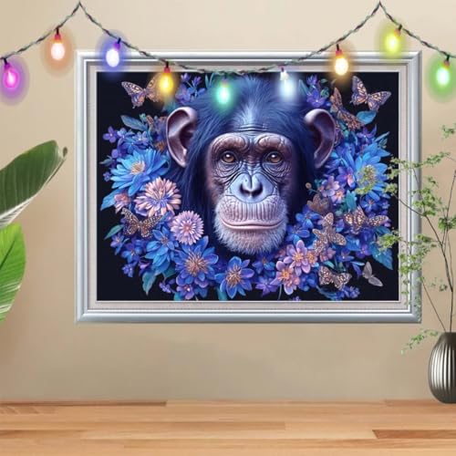 5D Diamond Painting Erwachsene Schmetterling,DIY Gorilla Diamant Painting Bilder Kinder 50x70cm,Crystal Strass Stickerei Painting Diamant Malerei Kit,Diamant Crystal Arts Craft für Wand Decor 57H-2134 von Reluehu