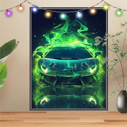 5D Diamond Painting Erwachsene Sportwagen,Landschaft,DIY Diamant Painting Bilder Kinder 30x40cm,Crystal Strass Stickerei Painting Diamant Malerei Kit,Diamant Crystal Arts Craft für Wand Decor D2772 von Reluehu