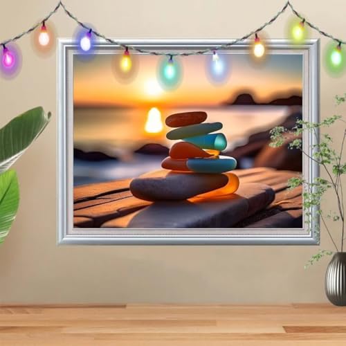 5D Diamond Painting Erwachsene Stein,DIY Landschaft Diamant Painting Bilder Kinder (40x50cm),Crystal Strass Stickerei Painting Diamant Malerei Kit,Diamant Crystal Arts Craft für Wand Decor 57H-8333 von Reluehu