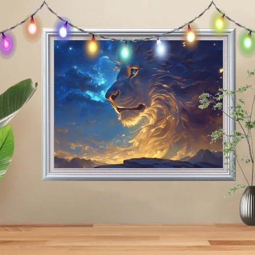 5D Diamond Painting Erwachsene Sternenhimmel,DIY Löwe Diamant Painting Bilder Kinder 40x50cm,Crystal Strass Stickerei Painting Diamant Malerei Kit,Diamant Crystal Arts Craft für Wand Decor 57H-9133 5D Diamond Painting Erwachsene Sternenhimmel,DIY Löwe Diamant Painting Bilder Kinder 40x50cm,Crystal Strass Stickerei Painting Diamant Malerei Kit,Diamant Crystal Arts Craft für Wand Decor 57H-9133 von Reluehu