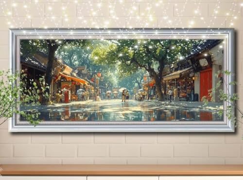 5D Diamond Painting Erwachsene Straße,Baum,DIY Diamant Painting Bilder Kinder (100x250cm),Crystal Strass Stickerei Diamant Malerei Kit,Diamant Crystal Arts Craft für Geschenk Wand Decor 8Y-11550 von Reluehu