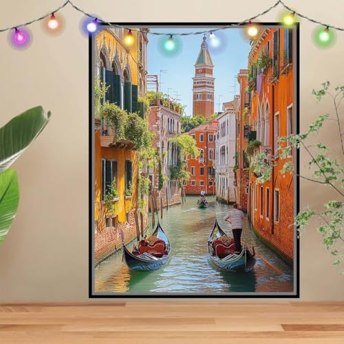 5D Diamond Painting Erwachsene Venedig,Landschaft,DIY Diamant Painting Bilder Kinder 30x40cm,Crystal Strass Stickerei Painting Diamant Malerei Kit,Diamant Arts Craft für Geschenk Wand Decor 3E-2212 von Reluehu