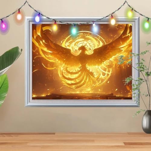 5D Diamond Painting Erwachsene Vogel,DIY Phönix Diamant Painting Bilder Kinder (80x107cm),Crystal Strass Stickerei Painting Diamant Malerei Kit,Diamant Crystal Arts Craft für Wand Decor 57H-8017 von Reluehu
