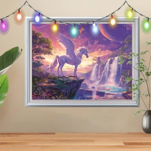 5D Diamond Painting Erwachsene Wasserfall,DIY Einhorn Diamant Painting Bilder Kinder 50x70cm,Crystal Strass Stickerei Painting Diamant Malerei Kit,Diamant Crystal Arts Craft für Wand Decor 57H-8054 5D Diamond Painting Erwachsene Wasserfall,DIY Einhorn Diamant Painting Bilder Kinder 50x70cm,Crystal Strass Stickerei Painting Diamant Malerei Kit,Diamant Crystal Arts Craft für Wand Decor 57H-8054 von Reluehu