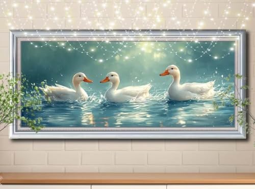 5D Landschaft,Ente Diamond Painting Set,Full Diamant Painting Bilder Erwachsene groß 100x250cm,DIY Diamant Kristall Strass Stickerei Bilder nach Zahlen,Diamanten Painting für Home Wanddeko 8Y-10245 von Reluehu