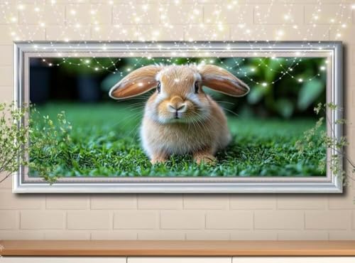 5D Landschaft,Hase Diamond Painting Set,Full Diamant Painting Bilder Erwachsene groß 100x250cm,DIY Diamant Kristall Strass Stickerei Bilder nach Zahlen,Diamanten Painting für Home Wanddeko 8Y-10185 von Reluehu