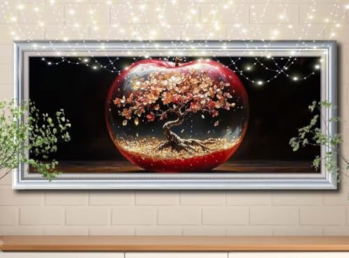 5D Landschaft,Kristallapfel Diamond Painting Set,Diamant Painting Bilder Erwachsene groß 100x250cm,DIY Diamant Kristall Strass Stickerei Bilder nach Zahlen,Diamanten Painting für Wanddeko 8Y-10065 von Reluehu