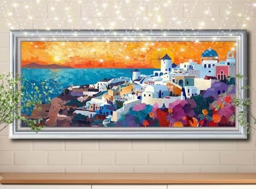 5D Meeresküste,Landschaft Diamond Painting Set,Diamant Painting Bilder Erwachsene groß (100x250cm),DIY Diamant Kristall Strass Stickerei Bilder nach Zahlen,Diamanten Painting für Wanddeko 8Y-10605 von Reluehu