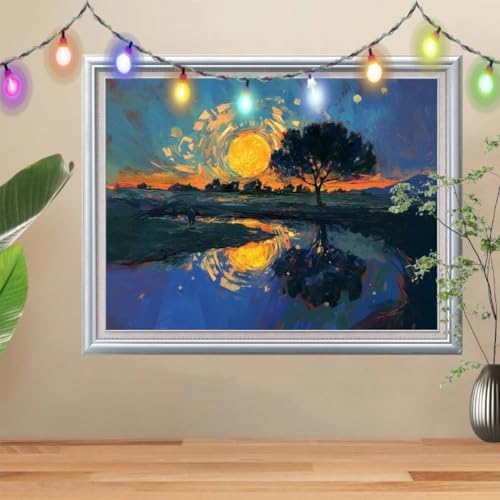 5D Mond Diamond Painting Set,Full Baum Diamant Painting Bilder Erwachsene groß 40x50cm,DIY Diamant Kristall Strass Stickerei Bilder Painting nach Zahlen,Diamanten Painting für Home Wanddeko 57H-9743 5D Mond Diamond Painting Set,Full Baum Diamant Painting Bilder Erwachsene groß 40x50cm,DIY Diamant Kristall Strass Stickerei Bilder Painting nach Zahlen,Diamanten Painting für Home Wanddeko 57H-9743 von Reluehu