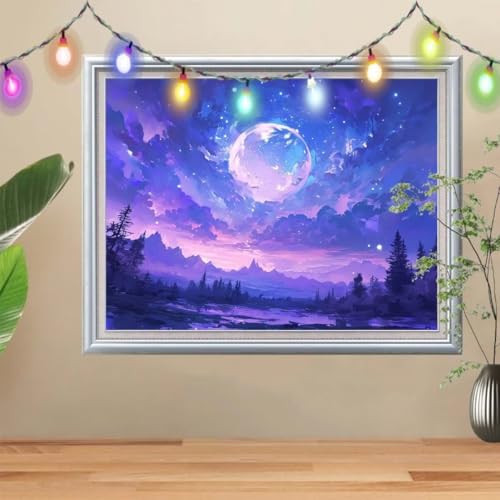 5D Mond Diamond Painting Set,Full Sternenhimmel Diamant Painting Bilder Erwachsene groß 100x133cm,DIY Diamant Kristall Strass Stickerei Bilder nach Zahlen,Diamanten Painting für Home Wanddeko 57H-9789 5D Mond Diamond Painting Set,Full Sternenhimmel Diamant Painting Bilder Erwachsene groß 100x133cm,DIY Diamant Kristall Strass Stickerei Bilder nach Zahlen,Diamanten Painting für Home Wanddeko 57H-9789 von Reluehu