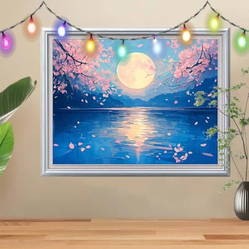 5D Sakura Diamond Painting Set,Full Mond Diamant Painting Bilder Erwachsene groß 60x80cm,DIY Diamant Kristall Strass Stickerei Bilder Painting nach Zahlen,Diamanten Painting für Home Wanddeko 57H-9545 5D Sakura Diamond Painting Set,Full Mond Diamant Painting Bilder Erwachsene groß 60x80cm,DIY Diamant Kristall Strass Stickerei Bilder Painting nach Zahlen,Diamanten Painting für Home Wanddeko 57H-9545 von Reluehu