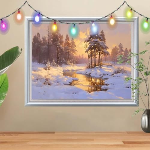 5D Schneelandschaft Diamond Painting Set,Bach Diamant Painting Bilder Erwachsene groß 30x40cm,DIY Diamant Kristall Strass Stickerei Bilder nach Zahlen,Diamanten Painting für Home Wanddeko 57H-9302 5D Schneelandschaft Diamond Painting Set,Bach Diamant Painting Bilder Erwachsene groß 30x40cm,DIY Diamant Kristall Strass Stickerei Bilder nach Zahlen,Diamanten Painting für Home Wanddeko 57H-9302 von Reluehu