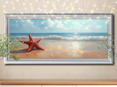 5D Seestern,Landschaft Diamond Painting Set,Diamant Painting Bilder Erwachsene groß (100x250cm),DIY Diamant Kristall Strass Stickerei Bilder nach Zahlen,Diamanten Painting für Wanddeko 8Y-10845 von Reluehu