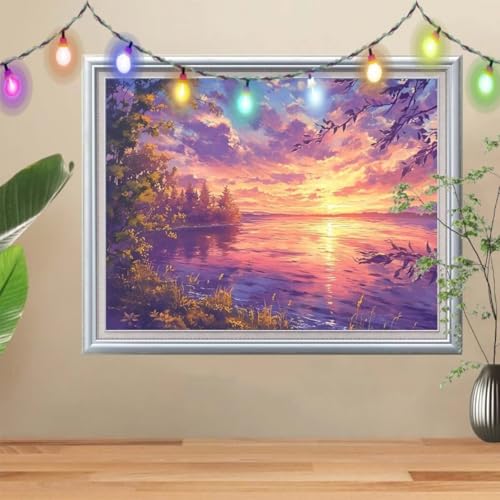 5D Sonnenuntergang Diamond Painting Set,Fluss Diamant Painting Bilder Erwachsene groß 80x107cm,DIY Diamant Kristall Strass Stickerei Bilder nach Zahlen,Diamanten Painting für Home Wanddeko 57H-8627 5D Sonnenuntergang Diamond Painting Set,Fluss Diamant Painting Bilder Erwachsene groß 80x107cm,DIY Diamant Kristall Strass Stickerei Bilder nach Zahlen,Diamanten Painting für Home Wanddeko 57H-8627 von Reluehu