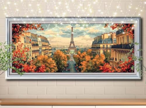 5D Straße,Eisenturm Diamond Painting Set,Full Diamant Painting Bilder Erwachsene groß 100x250cm,DIY Diamant Kristall Strass Stickerei Bilder nach Zahlen,Diamanten Painting für Home Wanddeko 8Y-11565 von Reluehu